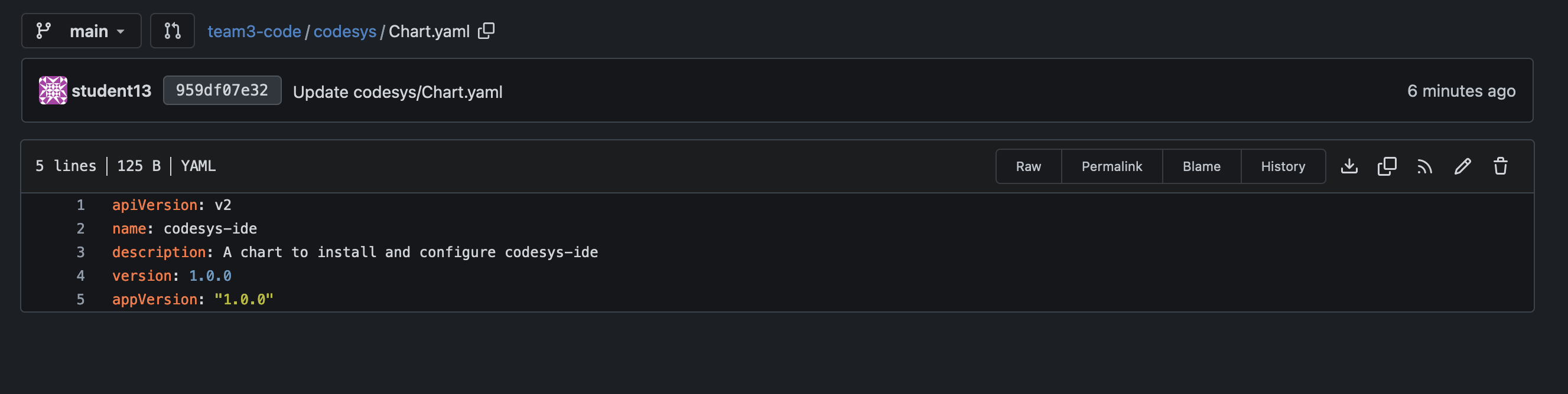 Populate Chart Yaml