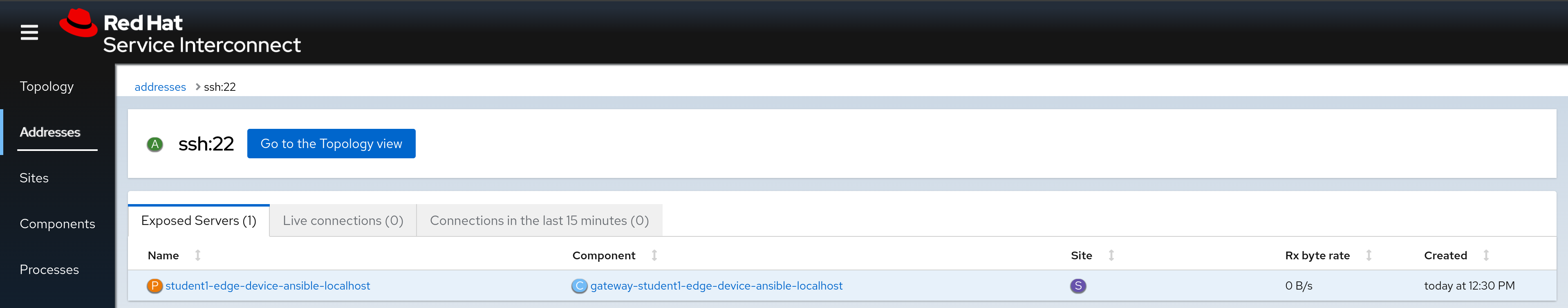 SSH RHSI Web Console