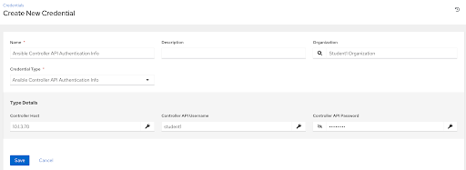 Ansible Controller API Credential