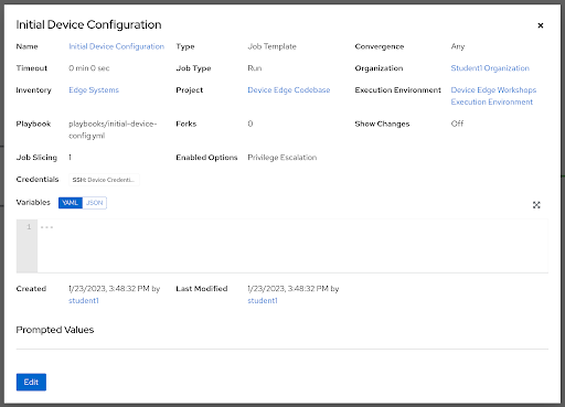 Initial Device Configuration Node