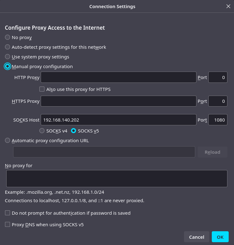 Firefox SOCKS