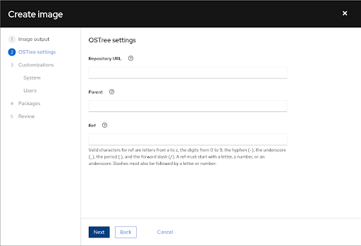 Empty OSTree Settings